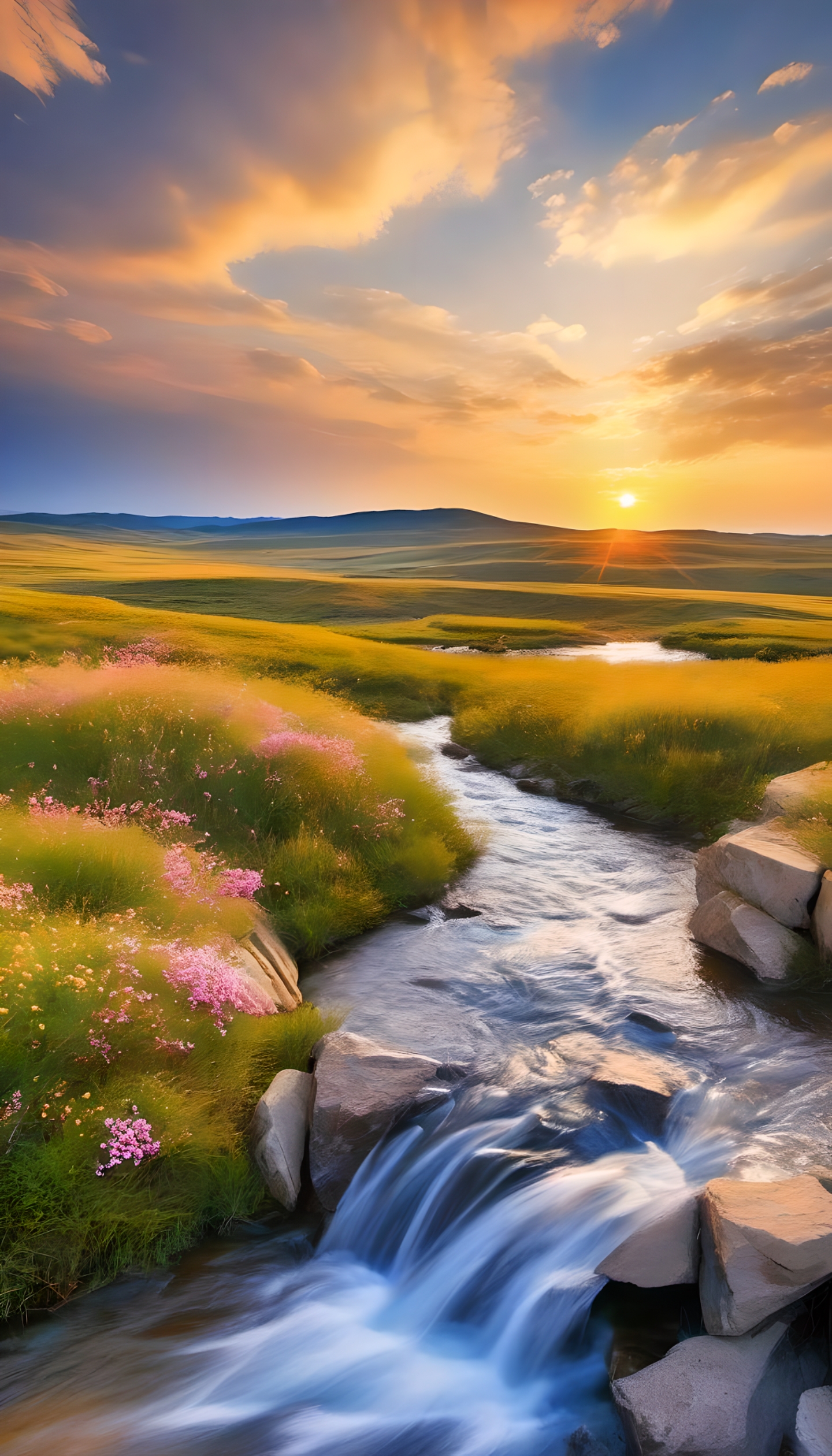 长风一吹,野草就连了天#治愈系风景 #唯美意境 #大自然的美 #风景如画