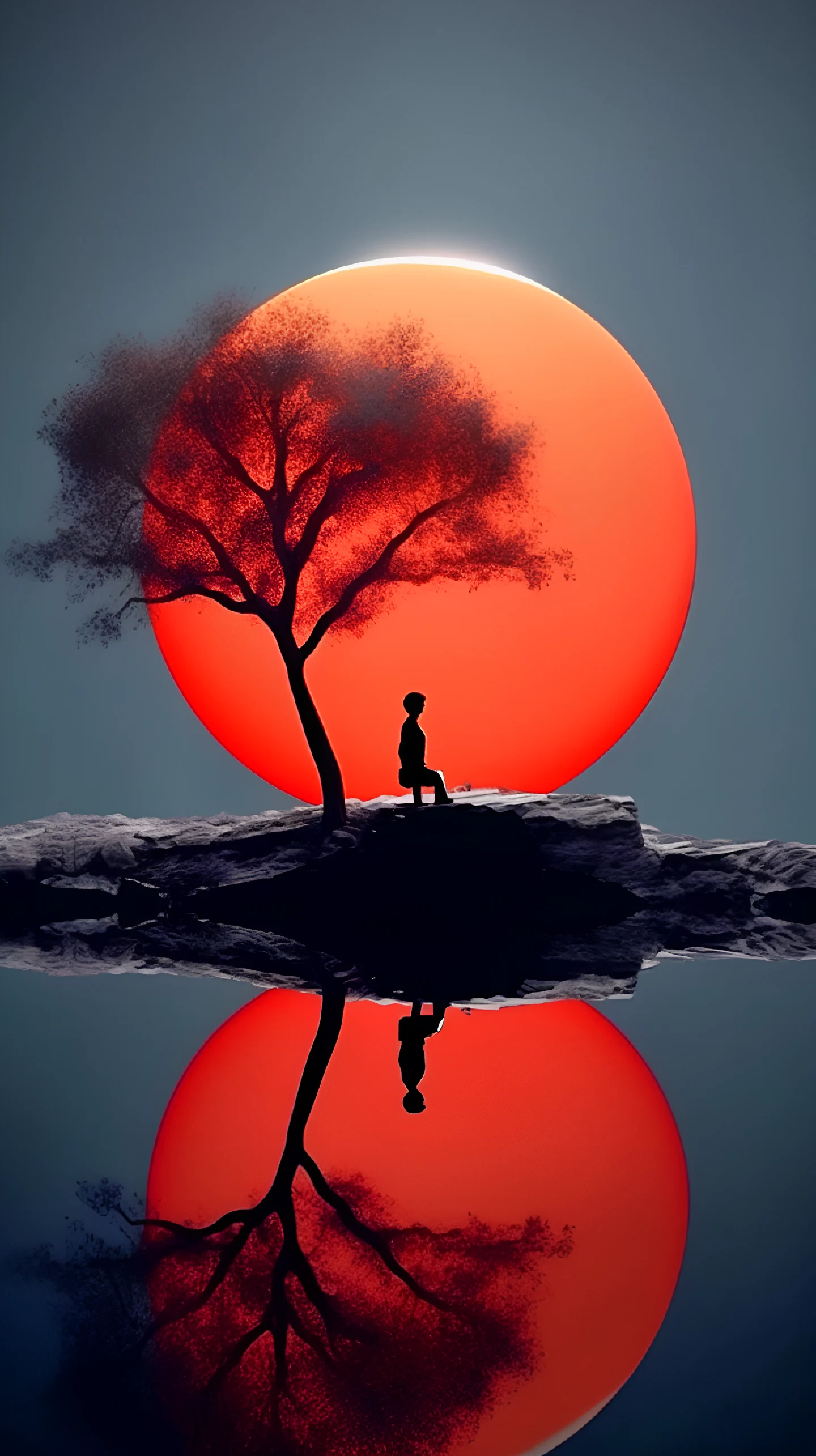 明明,:#原创 #治愈系风景 #月亮 #素材 #ai  唯美意境,摄影