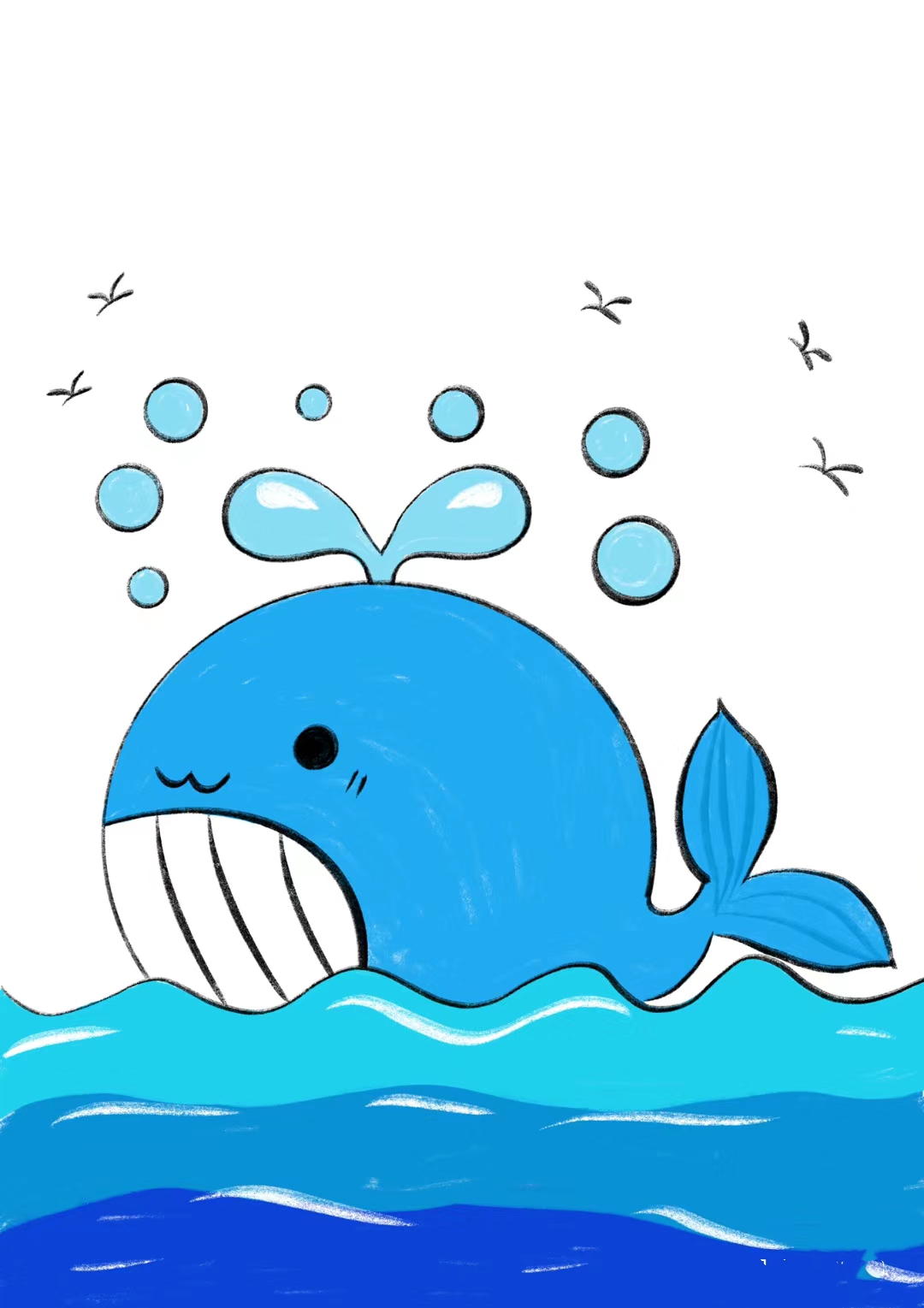 鲨鱼儿童简笔画教程来了,可爱又简单,快学起来吧!