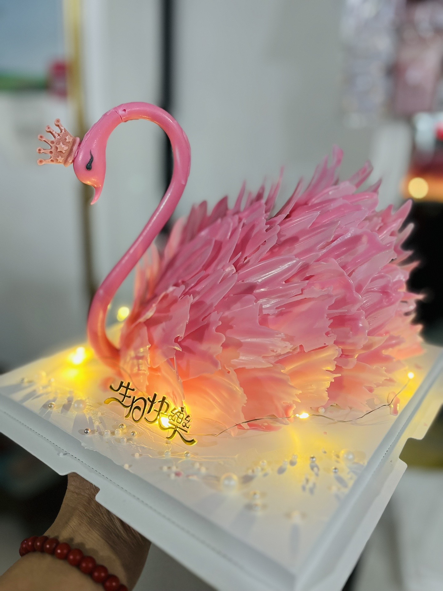 打包愿望 甜麦蛋糕房:粉色🦢天鹅急单一个#人气蛋糕推荐 #进口动物