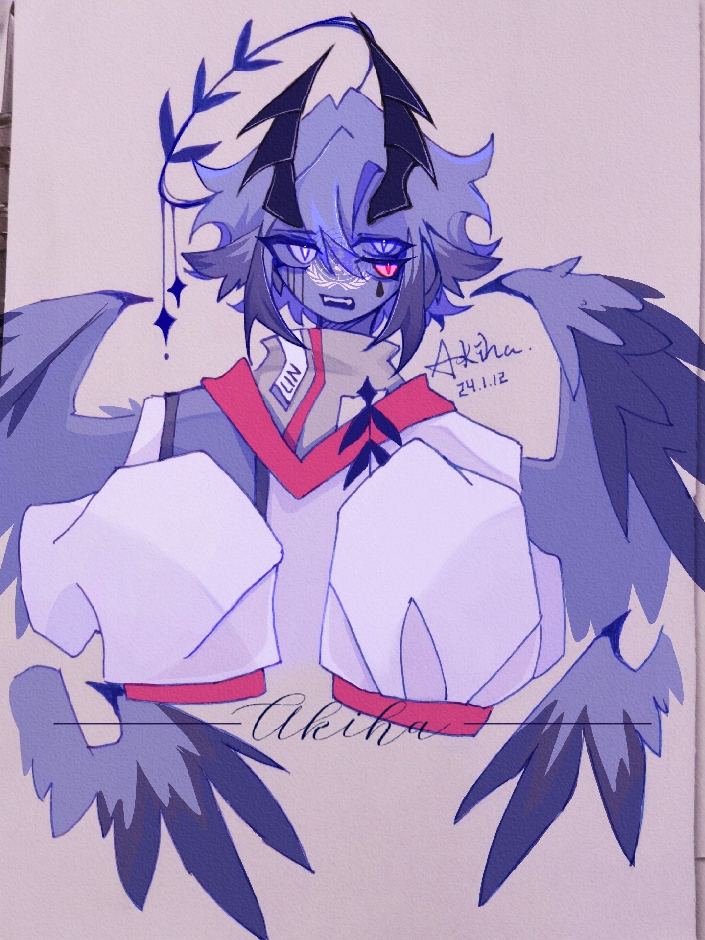 是四翼西方龙(画完才发现和我自设有点撞哈哈 黑暗环境中翅膀内侧