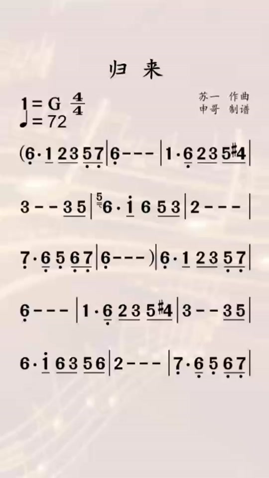 归来陶笛曲谱_归去来陶笛曲谱_归去来兮陶笛谱 - 抖音
