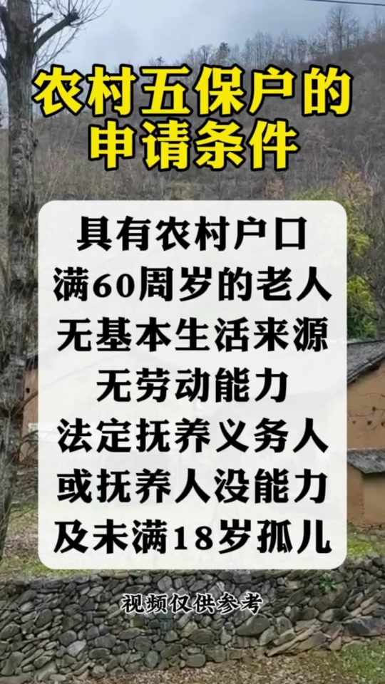 洪江市2024年申请五保户条件